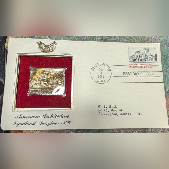 Other - American Architecture – Lyndhurst Mansion – Gold Stamp Replica – 1980